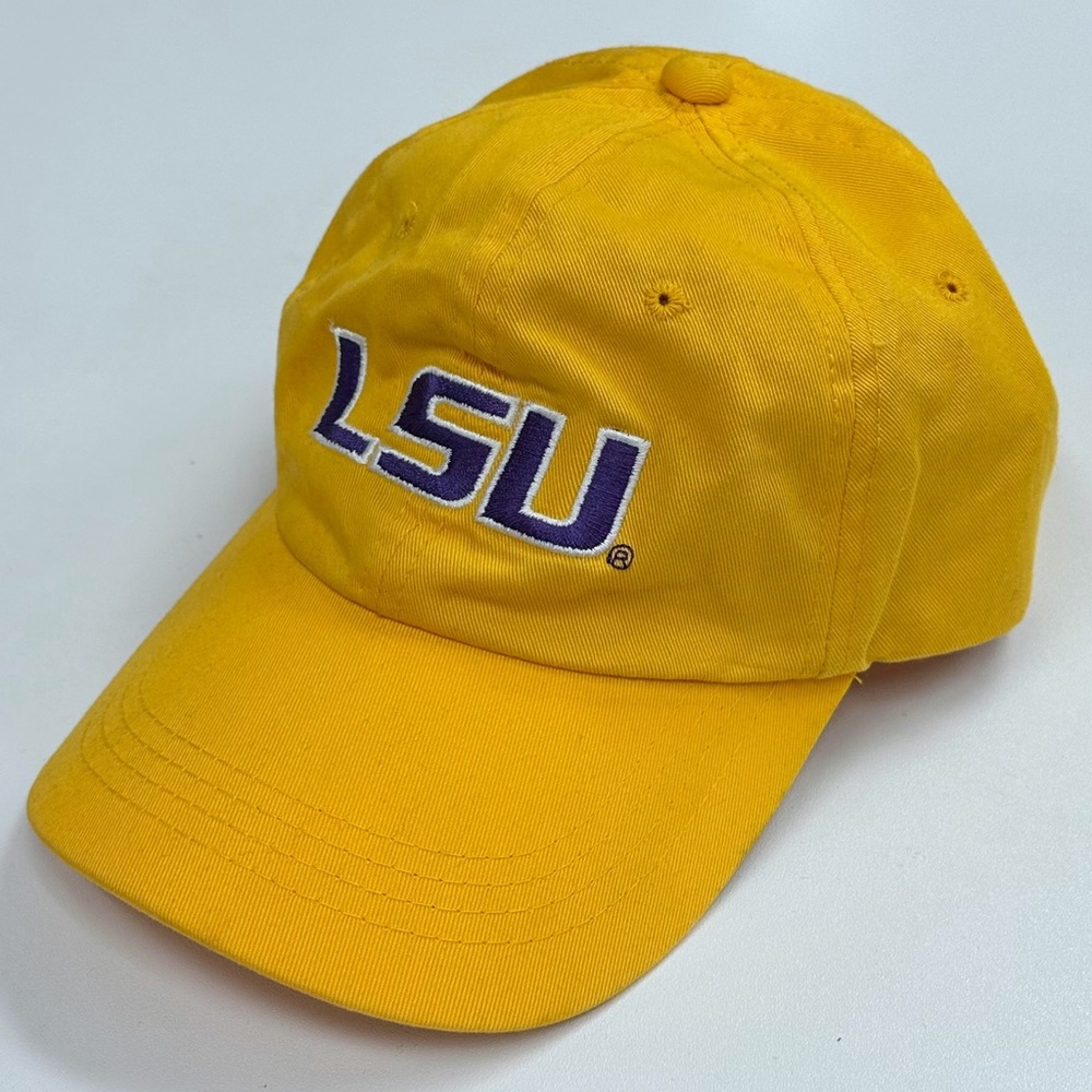 LSU Tigers Louisiana State Strapback Dad Hat Yellow NCAA Football Signature
